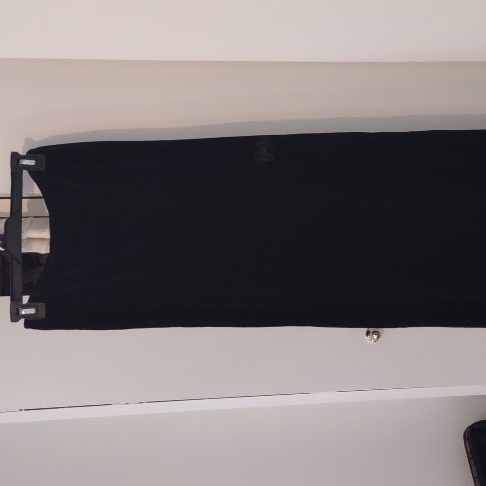 Long black velvet skirt